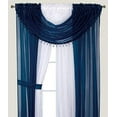 thumbnail image 1 of Sapphire Home Complete Window Sheer Curtain Panel Set with 4 Attached Panels 55x63 Each and 2 Valances with Beads and 2 Tiebacks - Easy Installation- Navy and White, 1 of 7