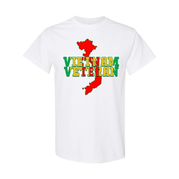 Inktastic Vietnam Veteran in Green Gold and Red T-Shirt