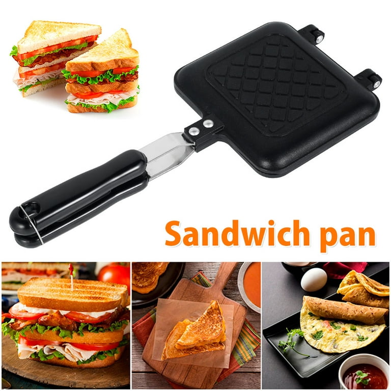 Press Sandwich Maker Double Sided Sandwich Grill Pan 2 Compartment Sandwich  Pan