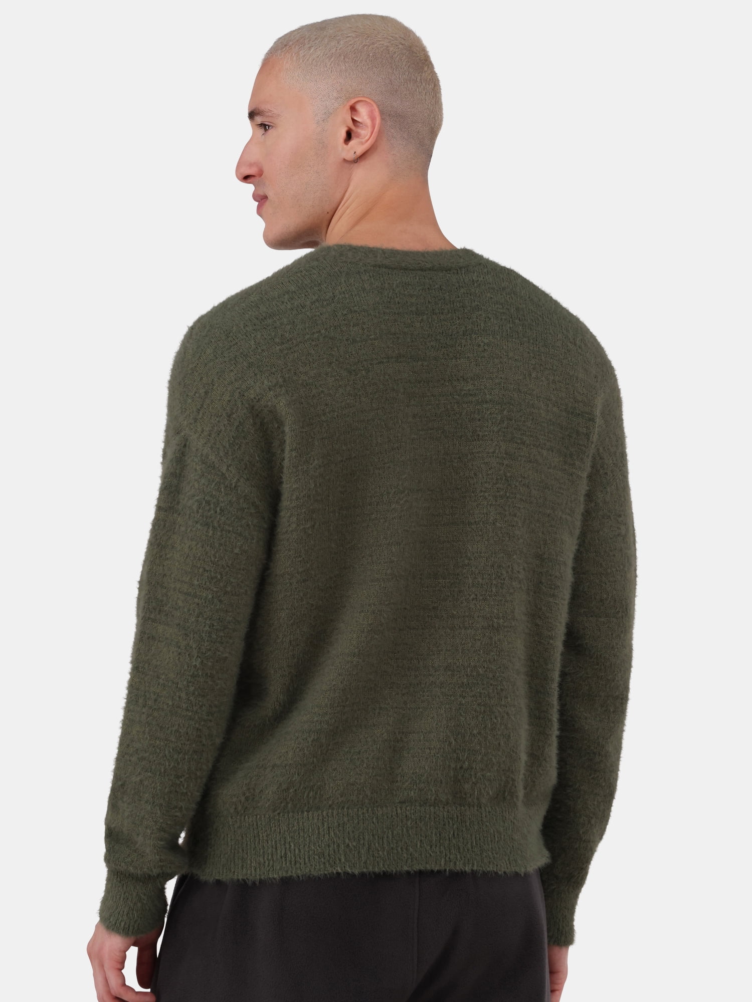 No Boundaries Men's Fuzzy Cardigan Sweater, Sizes XS-3XL