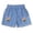 Blue, variant on Girls Summer Shorts Elastic Waist Wide Leg Cute Print Imitation Denim Pants Casual Loose Stylish Clothes (10 Years, Blue-A)