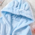 thumbnail image 6 of Boys Girls Fleece Hooded Cotton Robe Kids Soft Flannel Fuzzy Bathrobe Unisex Toddler Lightweight Robes with Belt, 6 of 6
