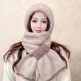 thumbnail image 1 of Integrated Ear Protection Windproof Scarf Knitting Thick Warm Ear Guard Winter Windproof Siamese Set Hat Hat Scarf, 1 of 9
