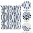 thumbnail image 5 of Pbobriich Navy Blue Striped Shower Curtains for Men Bathroom Abstract Modern Minimalist Shower Curtain with Hooks,72x72 Inches, 5 of 5