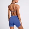 thumbnail image 4 of LIUJUNSHOP Women's Workout Sets 2 Piece Yoga Outfit High Waisted Biker Shorts Leggings Sports Bra Gym Fitness Clothes Tracksuit Navy L, 4 of 4