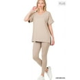 thumbnail image 2 of Zenana Women & Plus V-Neck Short Sleeve & Leggings Comfy Loungewear Activewear Set, 2 of 2