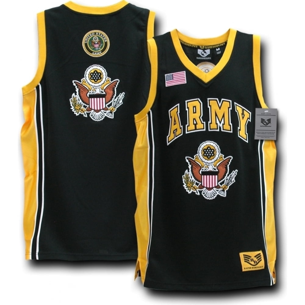 Rapid Dominance RapDom US Army Eagle Logo Mens Basketball Jersey [Black L]