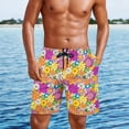 thumbnail image 3 of Yuyamidu Matching Swim Suits Couples Hippie Swimsuits for Women Floral Bikini Swim Trunks for Men Swim Shorts Quick Dry Shorts No Lining Halter Cheeky Triangle String Bathing Suits Man 2XL, 3 of 7