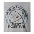 thumbnail image 3 of 9 Crowns Tees Think Like A Proton, Stay Positive Graphic T-Shirt (Unisex Grey, Small), 3 of 3