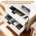 thumbnail image 4 of 2026 Premium Nightstands Set of 2, Modern Night Stands with Charging Station, 2 Drawers with Fluted Wood Front, End Side Tables for Bedroom & Living Room, Solid Wood Legs, White, 4 of 5