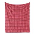 thumbnail image 1 of Retro Soft Flannel Fleece Blanket, Abstract Disc Shaped Circles with Inner Points and Wavy Hipster Pattern, Cozy Plush for Indoor and Outdoor Use, 50" x 70", Dark Magenta and Yellow, by Ambesonne, 1 of 5