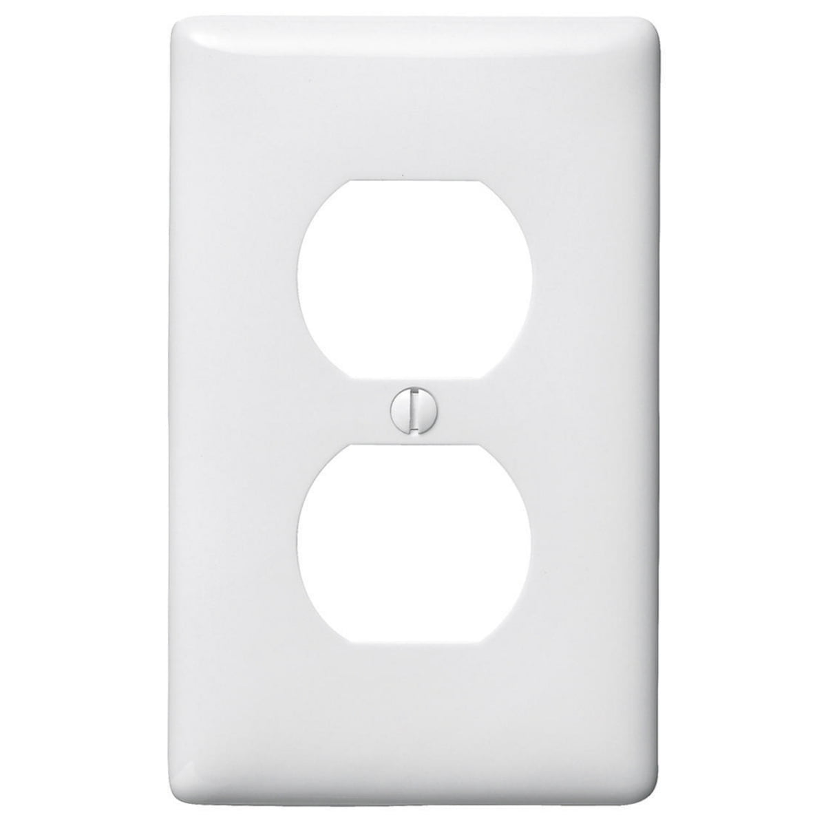 Hubbell 1-Gang White Receptacle Wallplate Nylon Unbreakable Outlet Cover NP8W