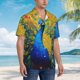 thumbnail image 3 of Balery Peacocks Camisas hawaianas de manga corta para hombre, camisas playeras de corte holgado, camisas de vacaciones con botones,Medium, 3 of 7
