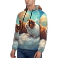 thumbnail image 2 of KLL Cloud Guinea Pig Print Mens Hoodie Long Sleeve Casual Pullover Hooded Sweatshirt Fashion Drawstring Hoodies with Pocket-XX-Large, 2 of 6