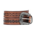 thumbnail image 4 of Resistance Western Leather Belt with Floral Engraved Buckle – Hand-Embossed Full-Grain Cowgirl Belt for Women’s Casual Wear, Plus Sizes Available, 4 of 7