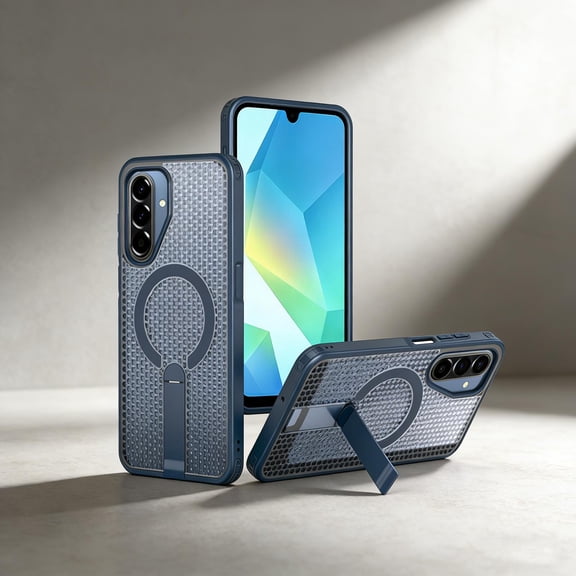 for Samsung Galaxy A36 5G Magnetic Case with [Invisible Built-in Stand] [Heat Dissipation], [Wireless Charging Support] Anti-Scratch Slim Shockproof Cover for Samsung Galaxy A36 5G, Blue