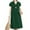 Green, variant on ZANZEA Women Short Sleeved Mid-Calf Dress V-Neck Dresses