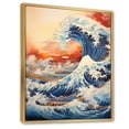 thumbnail image 2 of Designart "The Yellow Great Wave A Masterpiece from Kanagawa II" Nautical & Beach Floater Framed Wall Decor, 2 of 7