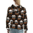 thumbnail image 7 of Fotbe Butterfly Skull Pattern Womens Long Sleeve Hoodie, Pullover Hooded Sweatshirt, Kangaroo Pocket Hoodie with Eye-catching Drawstrings-X-Large, 7 of 7