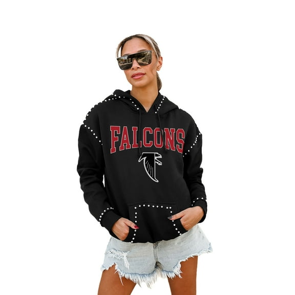 Women's Gameday Couture Black Atlanta Falcons Studded Pullover Hoodie