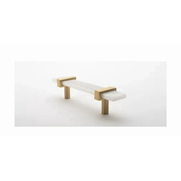 Adjustable Center To Center 5-1/2 Inch Long Handle Cabinet Pull With White Glass