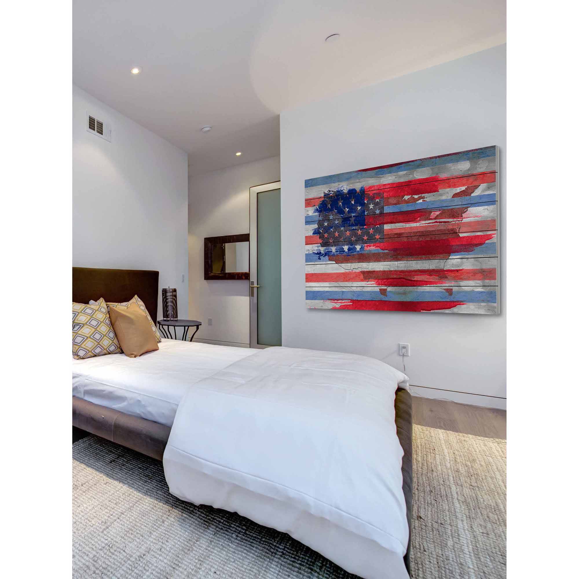 Parvez Taj "United States" Print on White Wood