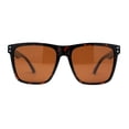 thumbnail image 2 of Mens Polarized Oversize Sport Horn Rim Rectangular Sunglasses Tortoise Brown, 2 of 4