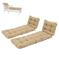 thumbnail image 6 of BPS 76" x 22" x 5" Tufted Chaise Lounge Cushion, Water-Resistant Outdoor Wicker Patio Chair Cushion, Set of 2 - Brown, 6 of 9