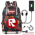 thumbnail image 2 of Mochila con estampado a la moda para niño y niña, Bolsa Escolar con USB para viaje, resistente al agua, mochila grande para adolescente, 2020, 2 of 4