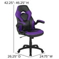 thumbnail image 4 of Flash Furniture X10 Gaming Chair, Racing Style Ergonomic Office Chair, Height Adjustable Swivel Computer Chair with Flip-Up Arms, Purple/Black LeatherSoft, 4 of 13