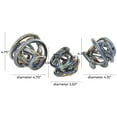 thumbnail image 3 of 5", 4", 4"W Dark Gray Glass Handmade Iridescent Knotted Ball Abstract Sculpture, by DecMode (3 Count), 3 of 13