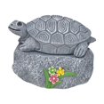 thumbnail image 4 of Escondedor de llaves para exteriores, roca falsa con adorno de tortuga, caja de almacenamiento de figuras de animales, Gris, 4 of 9