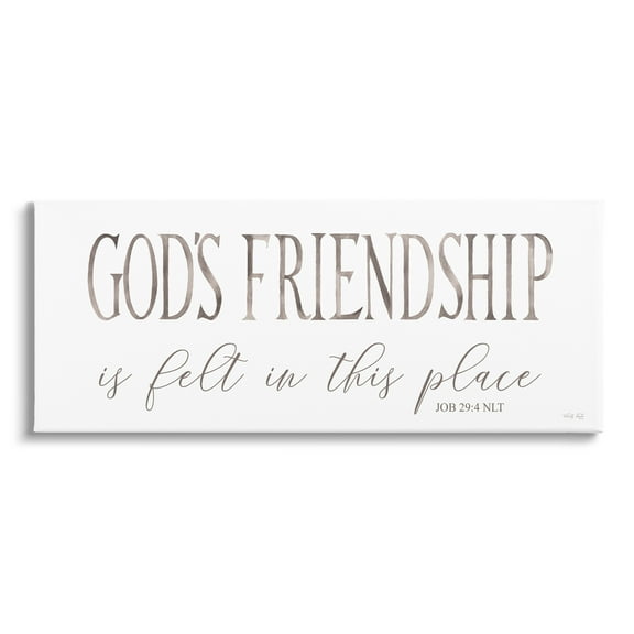Stupell Industries God's Friendship Religious Home Casual Phrase Sign Graphic Art Gallery Wrapped Canvas Print Wall Art, Design by Cindy Jacobs