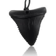 Black Shark Tooth Silicone Chew - Gender Neutral Teething Necklace for Children - Oral Sensory Chewy Teether Necklaces for Autistic Chewers