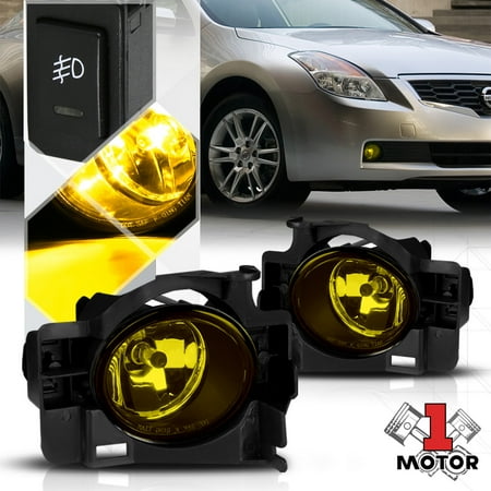 10 Nissan Altima Coupe - Yellow Lens Fog Light Bumper Lamp w/Switch+Harness for 08-13 Nissan Altima Coupe 09 10 11 12