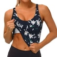 thumbnail image 4 of Vsdgher Lilies Flowers Print Women Sleeveless Athletic Tank Top Built-in Bra Camisole Sports Vest for Yoga Running Fitness Exercise with Removable Pads, 4 of 8