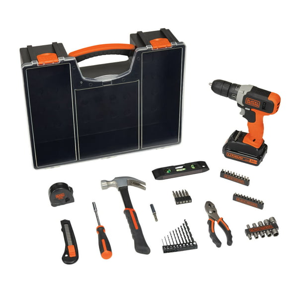 BLACK+DECKER 20-Volt MAX Drill Project Kit with 53-Pieces and Hard Case,  BCD70253PKWM