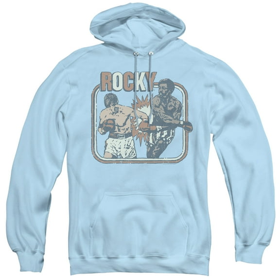 Rocky Big Fight Adult Pullover Hoodie Sweatshirt Light Blue