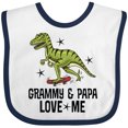 thumbnail image 3 of Inktastic Grammy and Papa Love Me Dinosaur Grandson Boys Baby Bib, 3 of 4