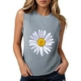 thumbnail image 2 of GEWSEY Vintage Mandala Graphic Tank Tops for Women Summer Beach Graphic Loose Tanks Vest USA Flag Vacation Racerback Tank Cami Light Gray, M, 2 of 6