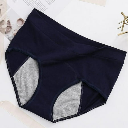 mrulic lingerie for women leak proof menstrual period panties women underwear waist pants blue + 4xl