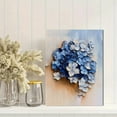thumbnail image 2 of Blue Hydrangea Palette Knife Painting Canvas Art， Suitable for Living Room， Bedroom， Dining Room， Office， and Hallway Decoration., 2 of 8