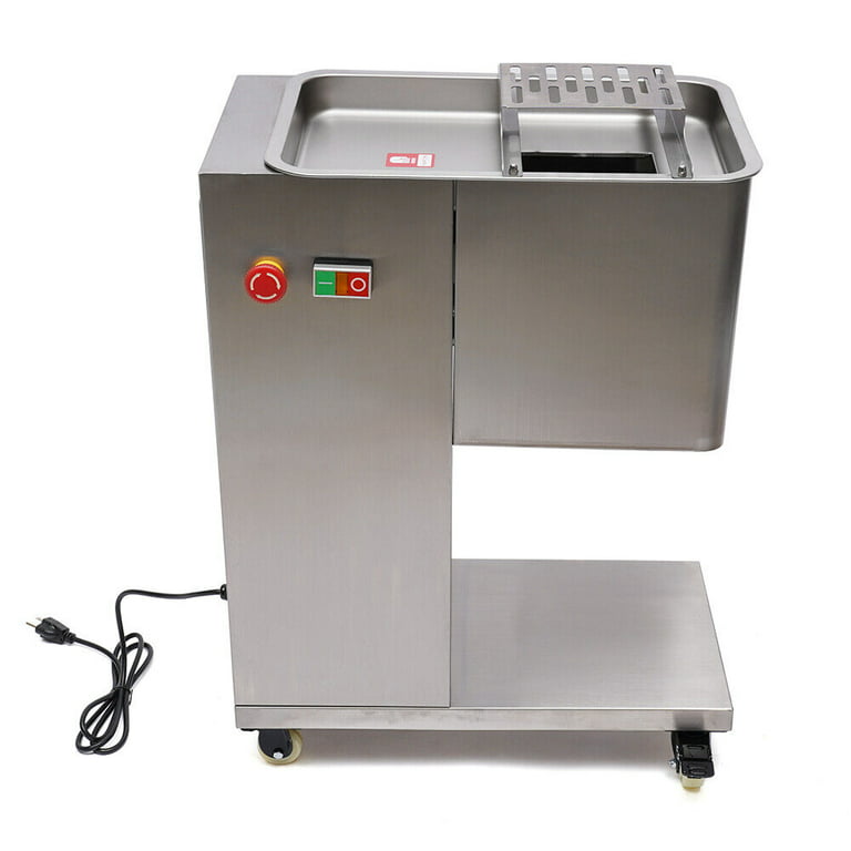 Denest Commercial Meat Cutting Machine 550W 3mm Meat Cutter Slicer Restaurant 500kg/h, Size: One size, Silver