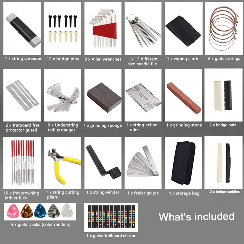 LeeQinersw 72pcs Guitar Repairing Tool Kit Guitar Tool with Carry Bag Maintenance Set Guitar Accessory with Carry Bag