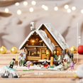 thumbnail image 2 of FUNWHOLE Christmas Ski-Cabin Lighting Building-Bricks-Set - Retro Christmas Winter Snow House Collection LED Light Building Construction Holiday Mode, 2 of 6