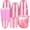 Pink, variant on FQY100 Set 12oz Pink Plastic Cups with Lids & Straws, Disposable Iced Coffee Cup with Lid, Round Bottom Plastic To Go Cups for Cold Drinks Slushie Smoothie Valentine Galentine Party Supplies