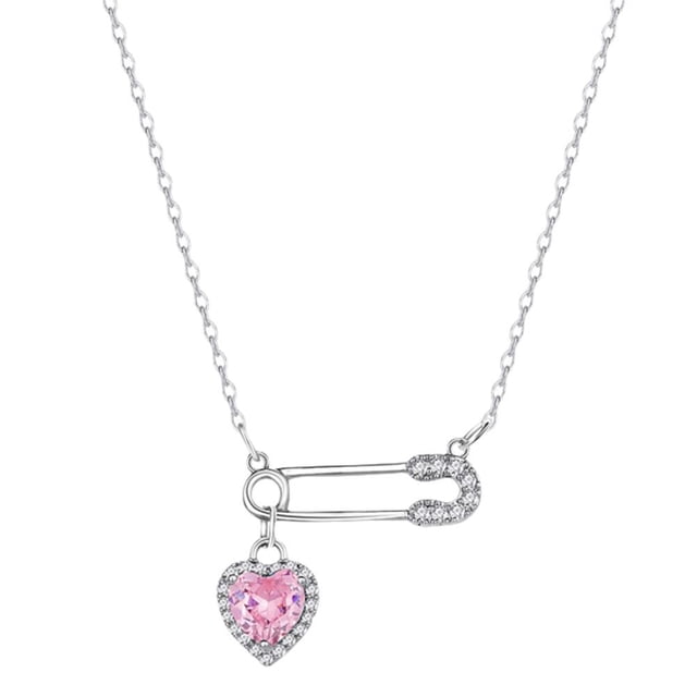 Daily Mix Store Collier Ras du Cou en Forme de Cœur, Pendentif Réglable en Strass pour Femmes et Filles, Déclaration