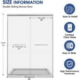 thumbnail image 3 of Shower Door Double Sliding Glass Shower Door 56-60 in W. x 72 in. H, 1/4 inch Clear SGCC Tempered Glass Sliding Doors, Bathroom Shower Glass Doors with Explosion-Proof Film, Matte Black, 3 of 8