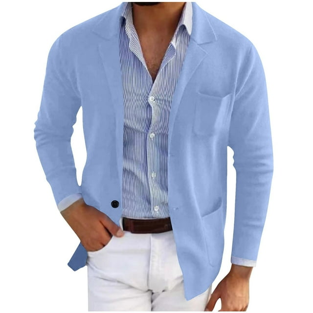 Veste Blazer Décontractée Ajustée pour Homme Wo-Fusoul, Manteau d'Extérieur à Multiples Poches avec Col Rabattu, Veste de Mode en Polyester à Manches Longues pour un Usage Quotidien