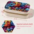 thumbnail image 5 of Graffiti Velvet Portable Jewelry Organizer Box with Removable Compartment - Earring Holder and Gift Jewelry Box, 5 of 7